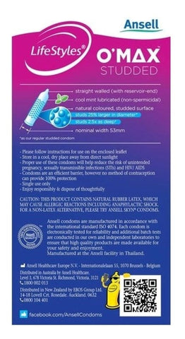 Ansell LifeStyles O-Max Condoms 10 Pack - Condoms