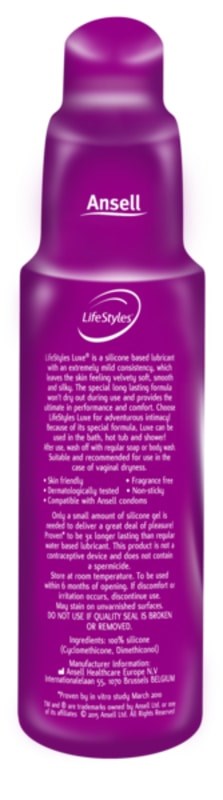 Ansell Luxe Silicone Lubricant Silicone Based Lubes