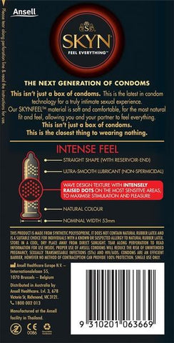 Ansell SKYN Intense Feel Condom 10 Pack - Condoms
