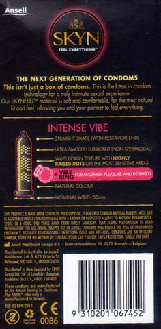 Ansell Skyn Intense Vibe Condoms - Condoms
