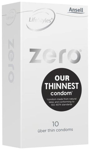 Ansell Zero Uber Thin Condom with Dots 10 pack - Condoms