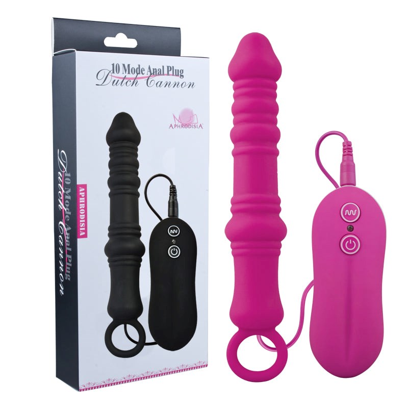 Aphrodisia Dutch Cannon Vibrating Anal Plug Black Butt Plugs