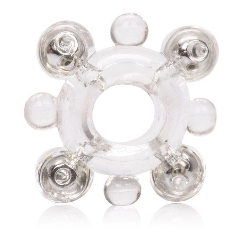 Basic Essentials Enhancer Ring with Beads Stretchy Cock Rings
