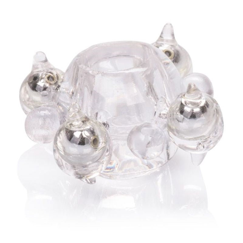 Basic Essentials Enhancer Ring with Beads Stretchy Cock Rings