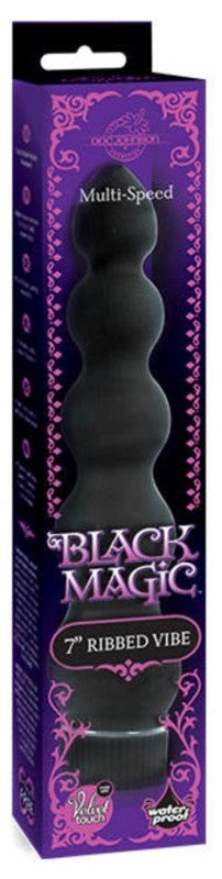 Black Magic 7 inch Ribbed Vibrator Anal Vibrators