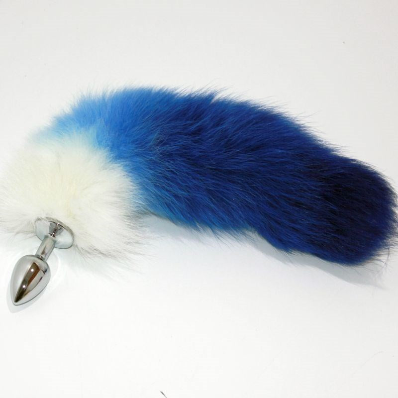 Colorful Faux Fox Tail Silver Butt Plug Butt Plugs