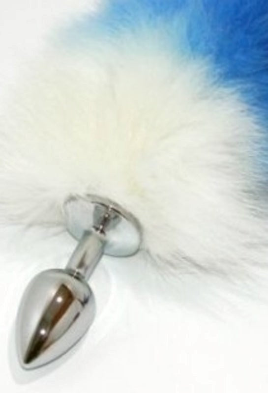 Colorful Faux Fox Tail Silver Butt Plug Butt Plugs