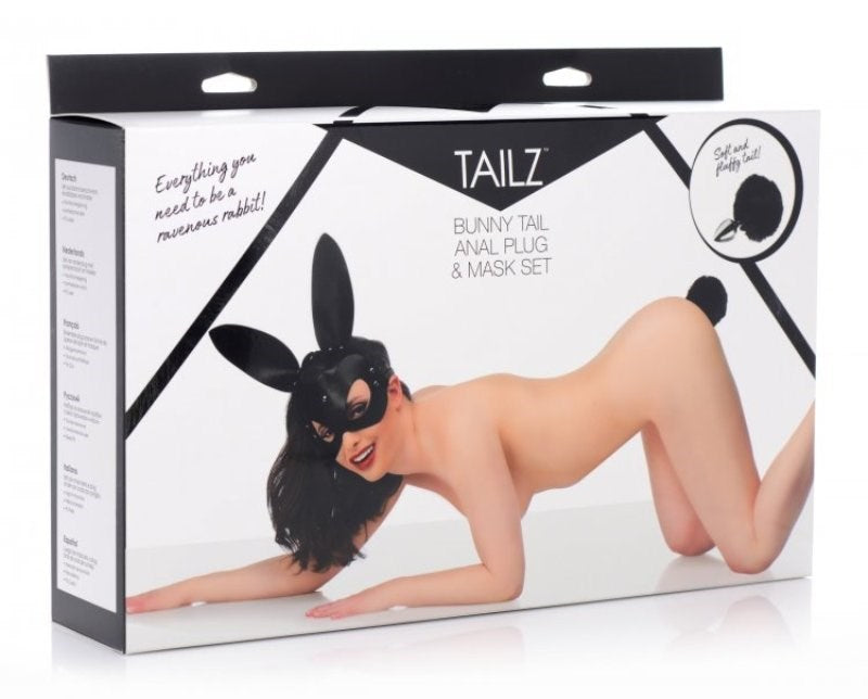 Bunny Tail Anal Plug and Mask Set Butt Plugs