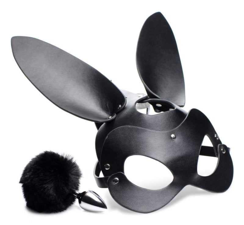 Bunny Tail Anal Plug and Mask Set Butt Plugs