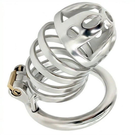 Captivated Stainless Steel Locking Chastity Cage - Male Chastity