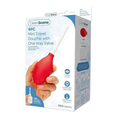 CleanScene - Portable 4-Piece Mini Travel Douche Kit - Enemas and Douches