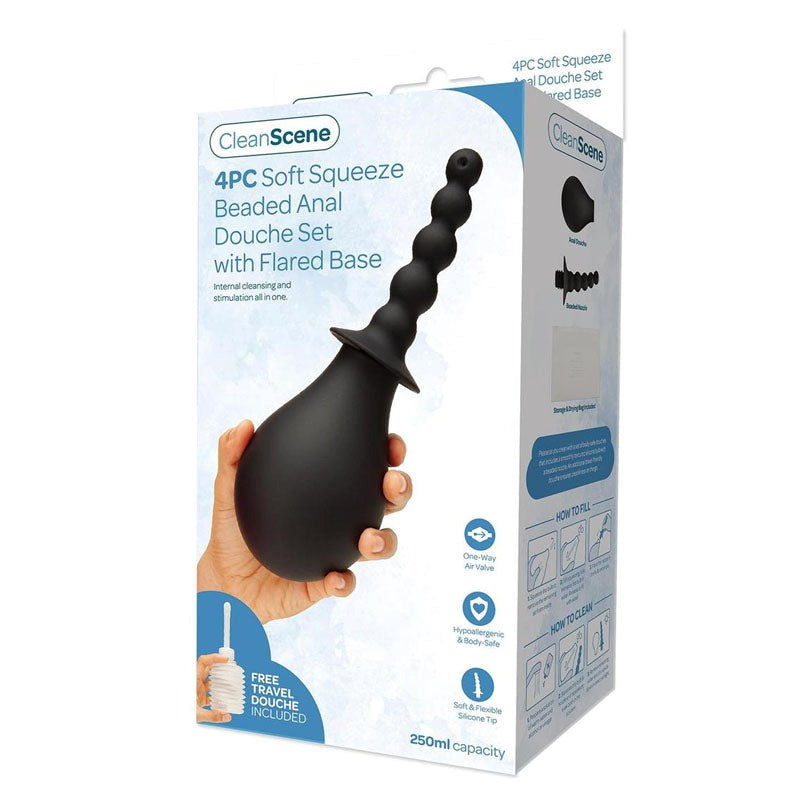 CleanScene 4 Piece Soft Squeeze Beaded Anal Douche Enemas and Douches