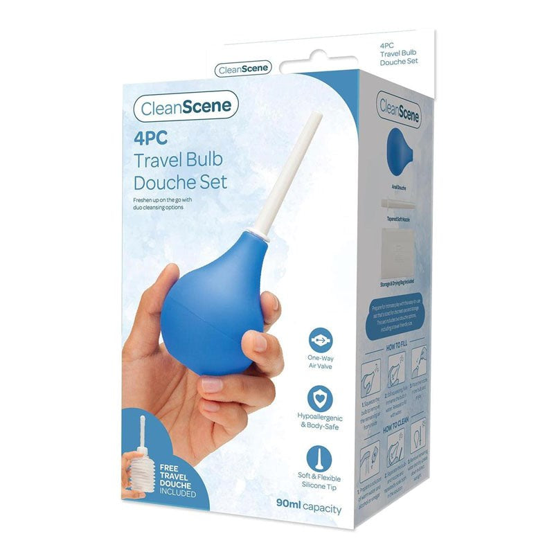 CleanScene 4 Piece Travel Bulb Douche Set Enemas and Douches