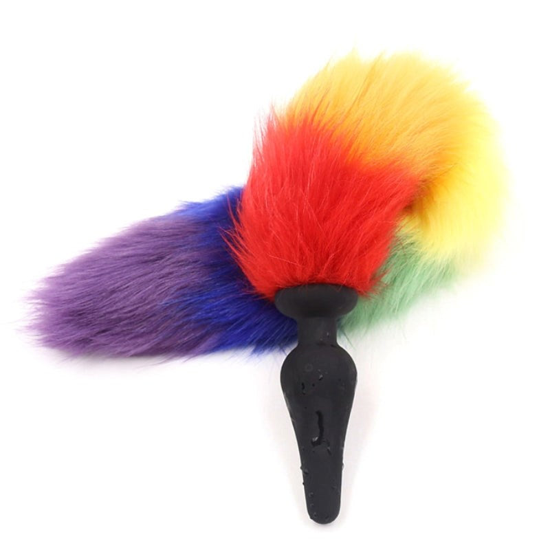 Colorful Fox Tail Silica gel Anal Plug Butt Plugs