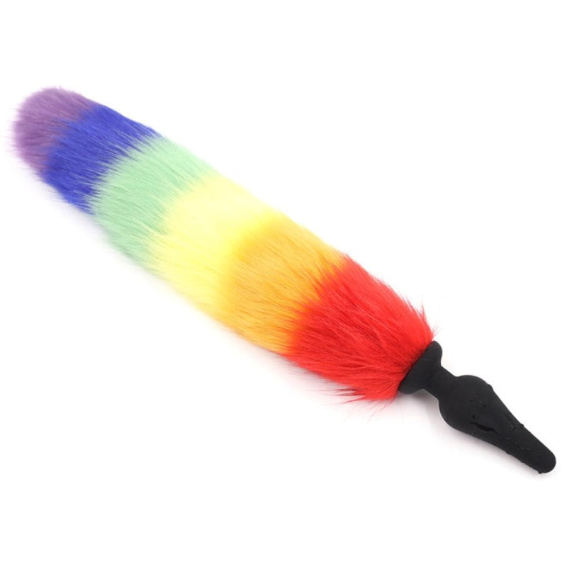 Colorful Fox Tail Silica gel Anal Plug Butt Plugs