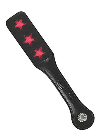 12 Inch Leather Stars Impression Paddle - Paddles And Slappers
