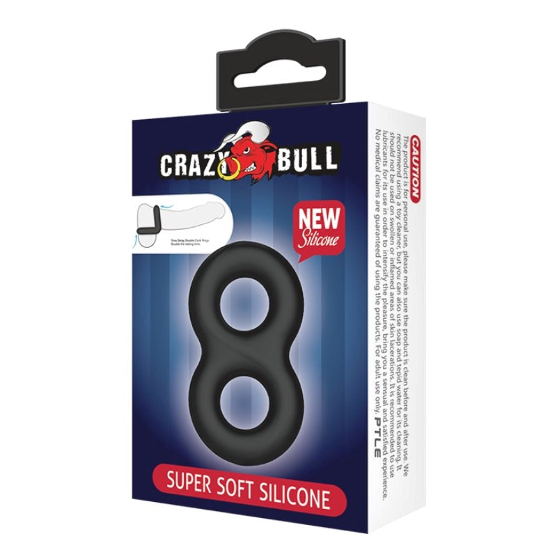 Crazy Bull Silicone Cock Ring Double Stretchy Cock Rings