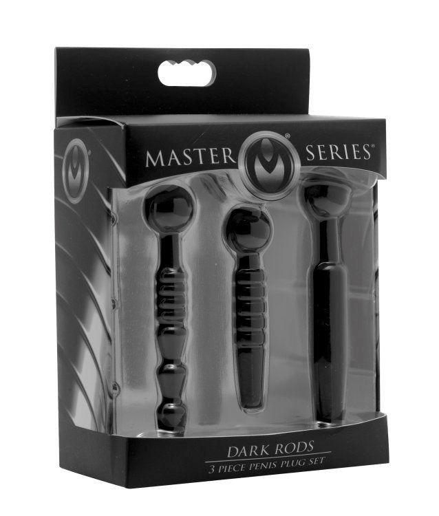 XR Brands Dark Rods 3 Piece Silicone Penis Plug Set Penis Plugs