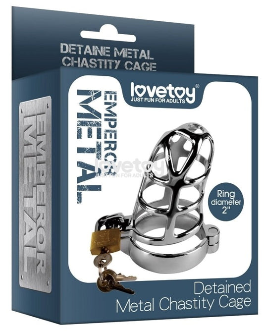 Detained Metal Chastity Cage - Male Chastity