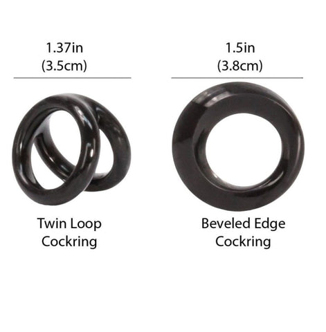 Double Loops Silicone Cockrings Set - Stretchy Cock Rings