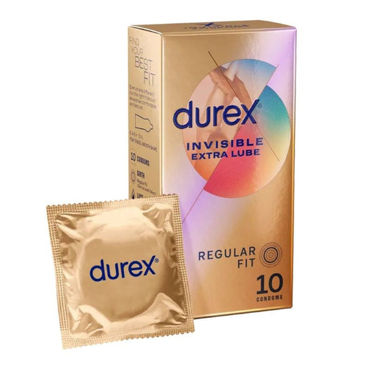 Durex Invisible Extra Lube - Ultra-Thin Sensitivity for Intimate Moments - Condoms