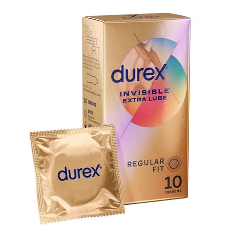 Durex Invisible Extra Lube - Ultra-Thin Sensitivity for Intimate Moments - Condoms