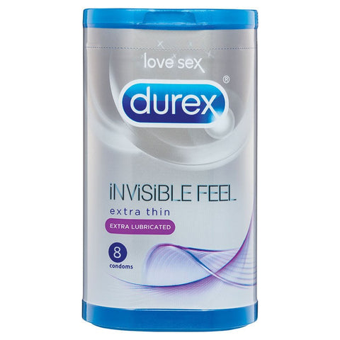 Durex Invisible Feel Condoms Extra Thin Extra Lubricated 8 Pack - Condoms