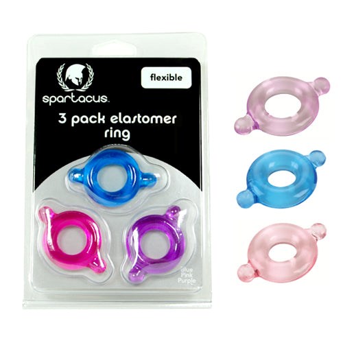 Elastomer Cock Ring 3 Pack - Set 1 Cock Rings