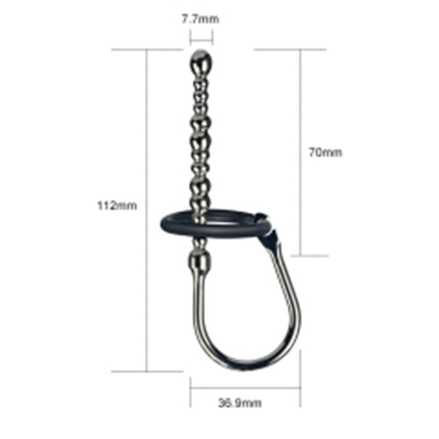 Emperor Metal Stainless Steel Penis Plug with Glans Ring - Penis Plugs