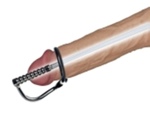 Emperor Metal Through Hole Penis Plug with Glans Ring - Penis Plugs