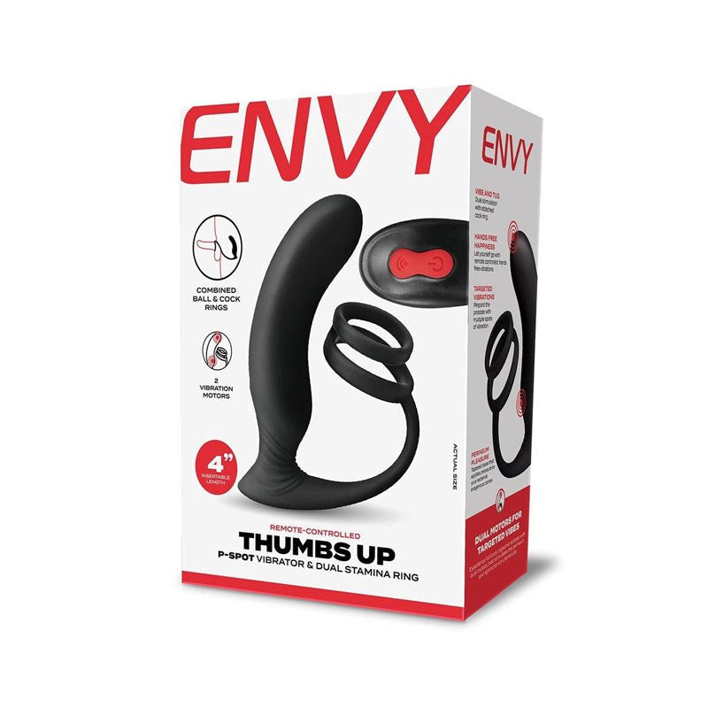 ENVY Thumbs Up P-Spot Vibrator & Dual Stamina Ring Prostate Toys