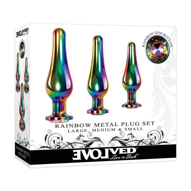 Evolved Rainbow Metal Plug Set Butt Plugs