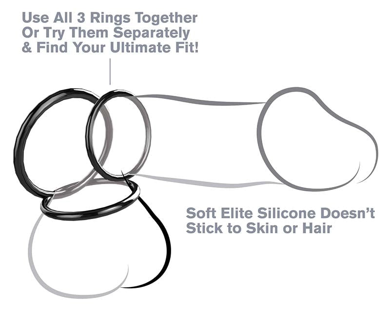 Fantasy C-Ringz Silicone 3-Ring Stamina Set Cock Rings