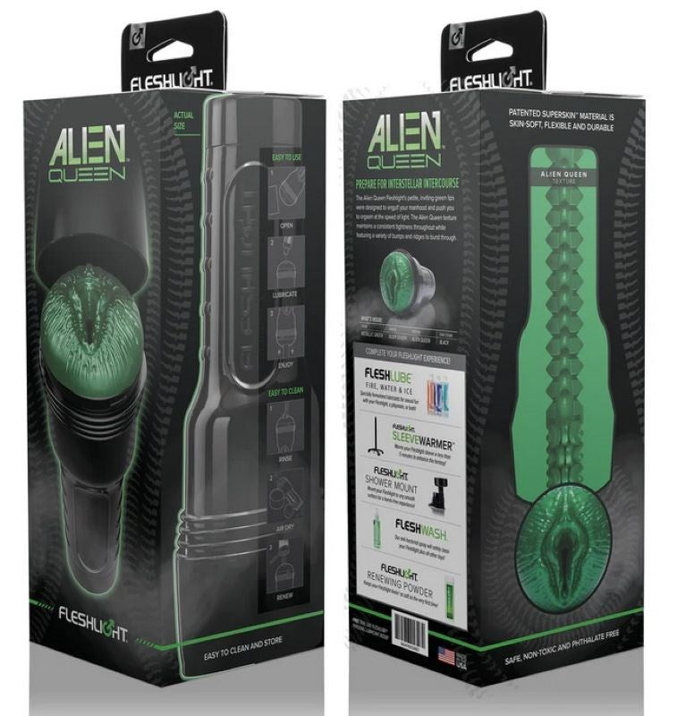 Fleshlight Freaks Alien Queen - Green Metallic Realistic Butts And Vaginas