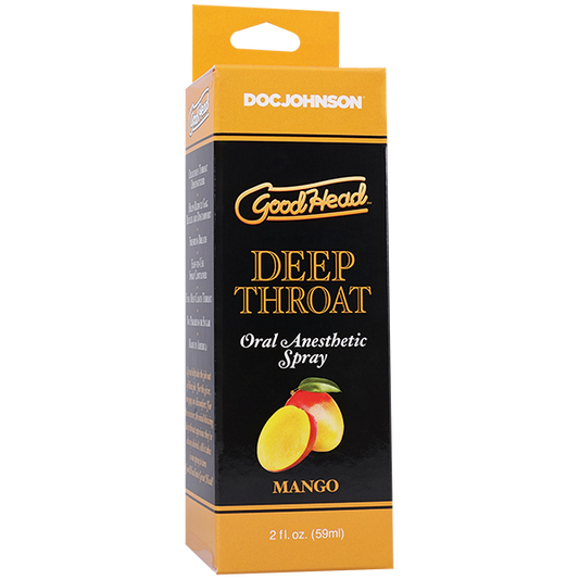 Doc Johnson GoodHead Mango Flavoured Deep Throat Spray 59ml - Delay and Excite Sprays