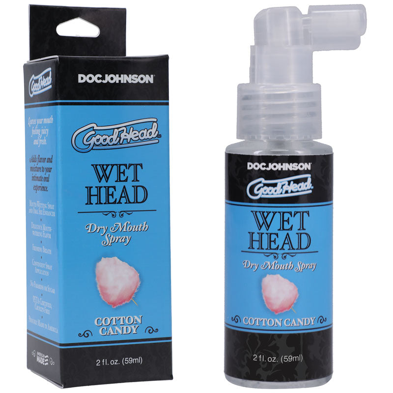 Doc Johnson GoodHead Cotton Candy Flavoured Wet Head Dry Mouth Spray 59ml Delay and Excite Sprays