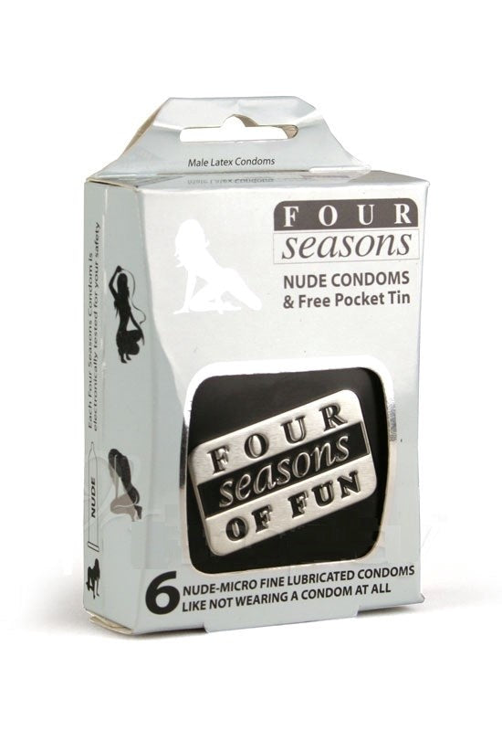 Four Seasons 6s Nude Condom in Black Collectors Tin Condoms