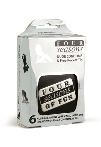 Four Seasons 6s Nude Condom in Black Collectors Tin - Condoms