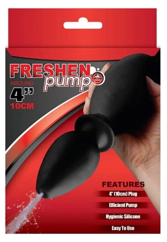 Freshen Pump Black 10cm Anal Plug Douche Anal Cleansing