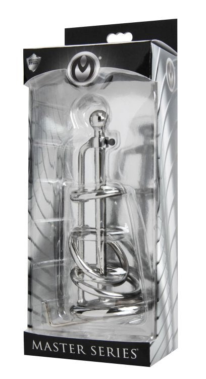 Gates Of Hell Stainless Steel Adjustable Cum Through Sound Cage Cock Rings