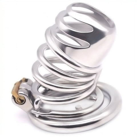 Gourdie Steel Cock Cage With Anti-falling Ring - Male Chastity