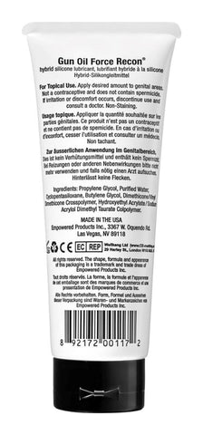 Gun Oil Force Recon Hybrid Silicone Lubricant 100ml - Water Based Lubes
