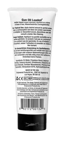 Gun Oil Loaded Water-Based Cream Lubricant - 100ml of Silky Smooth Pleasure - Water Based Lubes