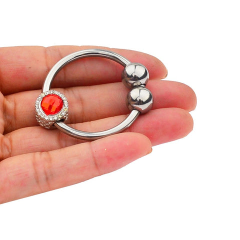 Harry Guy Glans Ring With Red Gem - Cock Rings