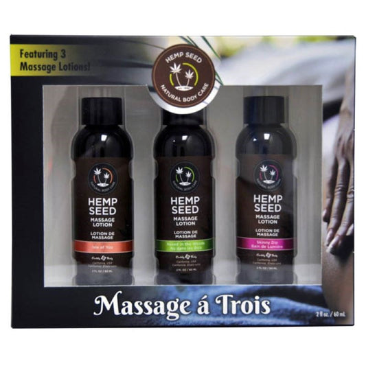 Hemp Seed Massage A Trois Scented Massage Lotion Kit Water Based Lubes