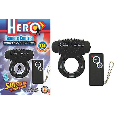 Hero Remote Control Wireless Cock Ring Black - Cock Rings