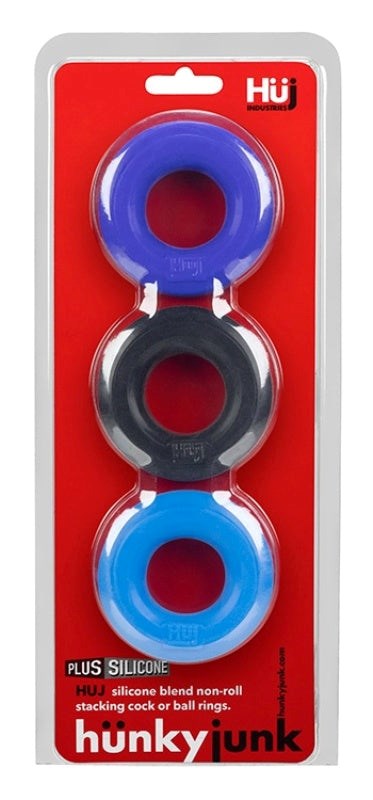 Hunkyjunk HUJ3 C-Ring 3 Pack Multi Colour Cock Rings