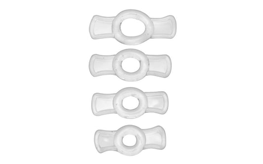 Size Matters Endurance 4 Piece Penis Ring Set Clear - Cock Ring Sets