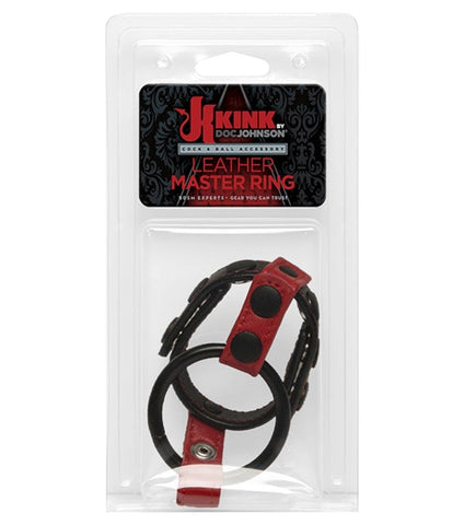 Kink Cock and Ball Masters Rings Black and Red - Stretchy Cock Rings