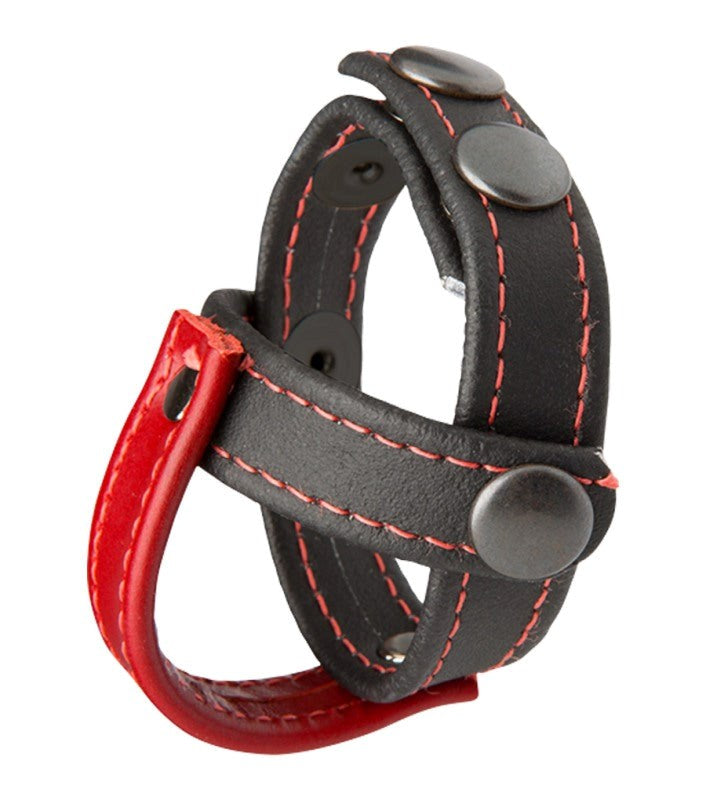 Kink Cock and Balls Sub Presenter Black and Red Stretchy Cock Rings